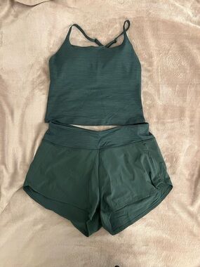 Outdoor Voices Deep Forest Green Activewear Set